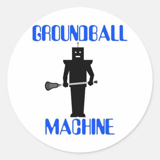 ラクロスモチベーションGroundballMachine blkステッカー ラウンドシール (正面)