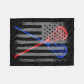ラクロスラックスアメリカ国旗1 フリースブランケット (正面(横))