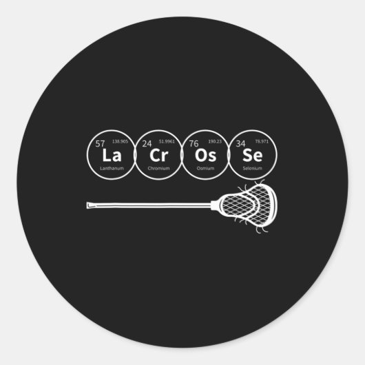 ラクロス元素周期表 ラウンドシール (正面)