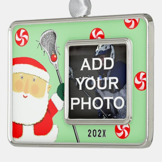 ラクロス写真 シルバープレートフレームオーナメント (左)