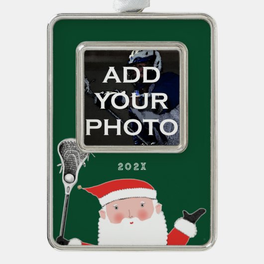 ラクロス写真 シルバープレートフレームオーナメント (正面)