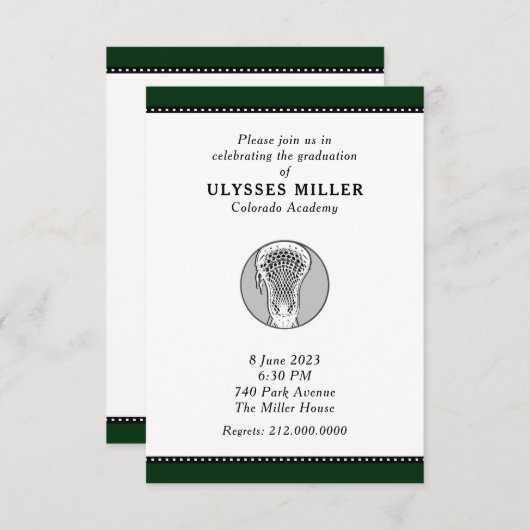 ラクロス卒業パーティー招待状 招待状 (正面/裏面)