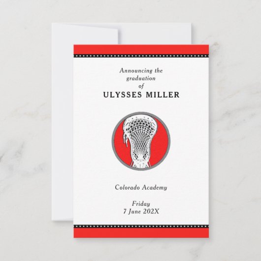 ラクロス卒業発表 招待状 (正面)