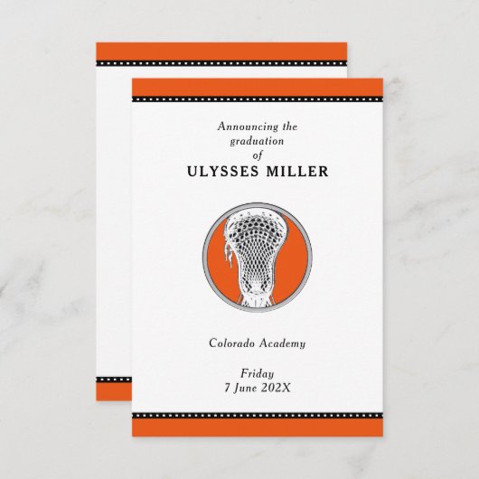 ラクロス卒業発表 招待状 (正面/裏面)