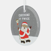 ラクロス収集可能 ガラスオーナメント (正面左)