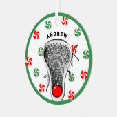 ラクロス収集可能 メタルオーナメント (正面左)