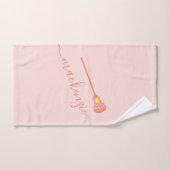 ラクロス名前をカスタムするピンクスポーツ ハンドタオル (ハンドタオル)