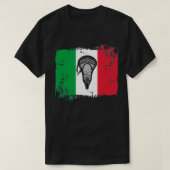ラクロス国旗とスティックヘッドクラシックイタリアTシャツ Tシャツ (デザイン正面)