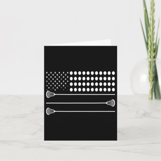 ラクロス国旗Usa - おもしろい Lax Player カード (正面)