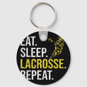 ラクロス大好きな男性チームへのギフト Eat Sleep Lacrosse Repeat キーホルダー