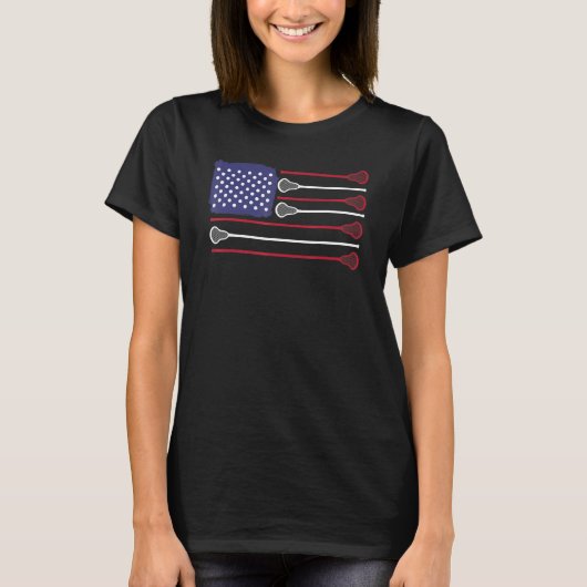 ラクロス宇佐国旗ラクロス選手メンズウーマンキッズ Tシャツ (正面)