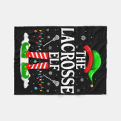 ラクロス小妖精や小人マおもしろいッチングクリスマスラクロスChri フリースブランケット (正面(横))