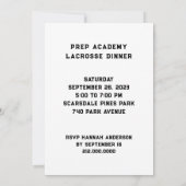 ラクロス招待状 招待状 (裏面)