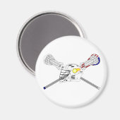 ラクロス棒（ヘルメット付） マグネット (正面/裏面)