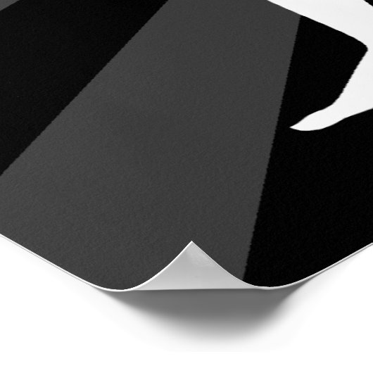 ラクロス神々のポスター – 黒い上に白 ポスター (角)