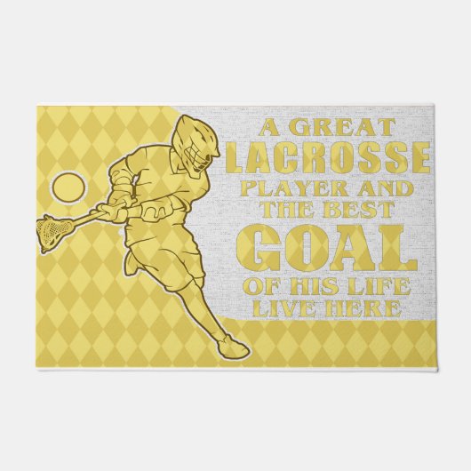 ラクロス素晴らし選手と彼の最高の生活のゴール ドアマット (正面)
