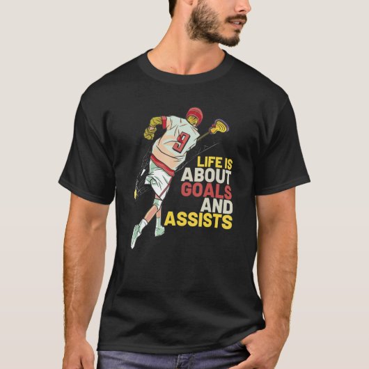 ラクロス選手のための感動的な名言 Tシャツ (正面)