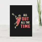 ラクロス選手のラックススポーツスティックスポーツおもしろいギフト カード (正面)