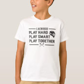 ラクロス選手の遊懸命遊頭が切れるチームのギフト Tシャツ (正面)