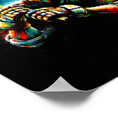 ラクロス選手イラストレーション青年少年少女キッズ ポスター (角)