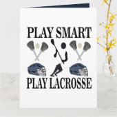 ラクロス選手コーチチームスポーツグリーティング カード (黄色い花)