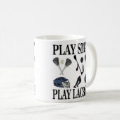 ラクロス選手スポーツ コーヒーマグカップ (正面右)