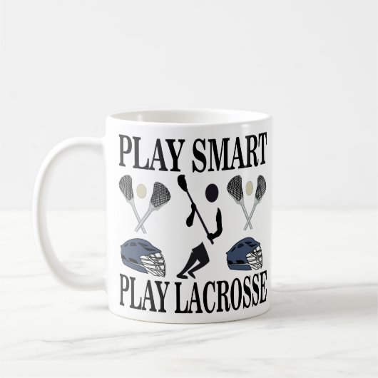 ラクロス選手スポーツ コーヒーマグカップ (左)