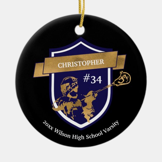 ラクロス選手チームスポーツ賞 セラミックオーナメント (正面)