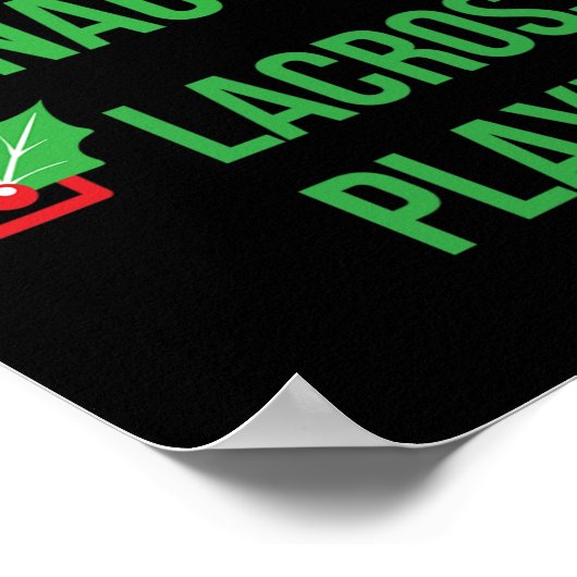 ラクロス選手パジャマおもしろいクリスマスプレゼント ポスター (角)