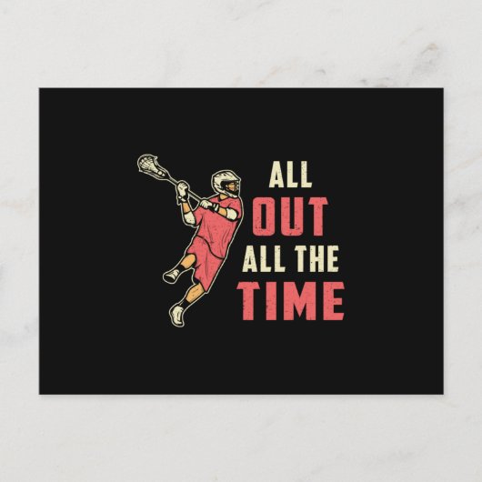 ラクロス選手ラックススポーツスティックスポーツギフトおもしろいス ポストカード (正面)