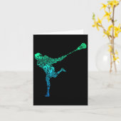 ラクロス選手青年男子キッズボーイズ カード (黄色い花)