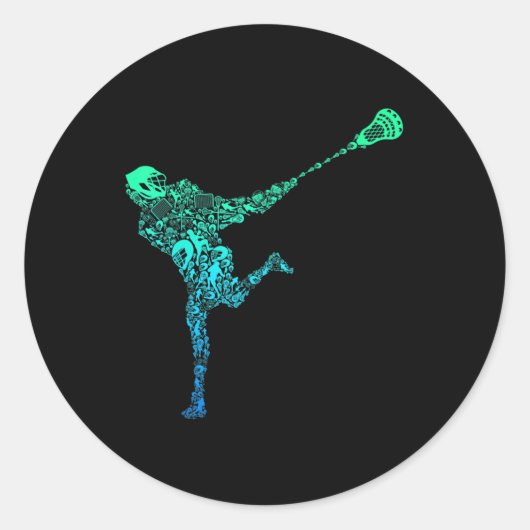 ラクロス選手青年男子キッズボーイズ ラウンドシール (正面)