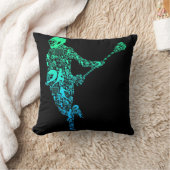 ラクロス選手青年男子少年キッズ クッション (ブランケット)