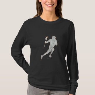 ラクロス選手 スポーツ コンクリート グランジ ダストレス Tシャツ