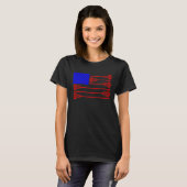 ラクロス選手 独立記念日 ラクロス 愛国 ゴールキーパー Tシャツ (正面フル)