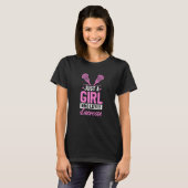 ラクロス選手LAX Sportを愛する少女にすぎない Tシャツ (正面フル)