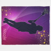 ラクロス金ゴールドスターズパープルフリースブランケット フリースブランケット (正面(横))