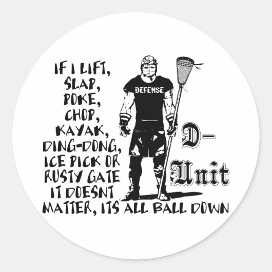 ラクロス防衛DUnitのCheckspsdシール ラウンドシール (正面)