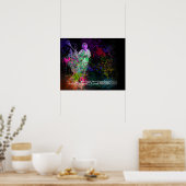 ラクロス（ばちゃばちゃ）跳ねる拡散紙 ポスター (キッチン)