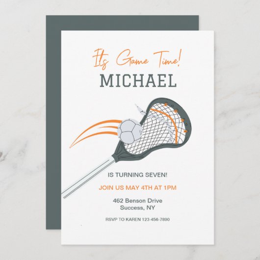 ラクロス ゲーム 招待状 (正面/裏面)