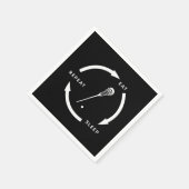 ラクロス スポーツ ファンのための名言 「食べる 眠る 繰り返す」 スタンダードカクテルナプキン (角)