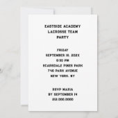 ラクロス チーム イベント 招待状 (裏面)