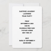 ラクロス チーム イベント 招待状 (裏面)