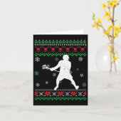 ラクロス パジャマ ダサい クリスマス ギフト スポーツ ファン カード (黄色い花)