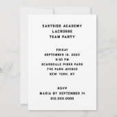 ラクロス パーティー チーム イベント 招待状 (裏面)