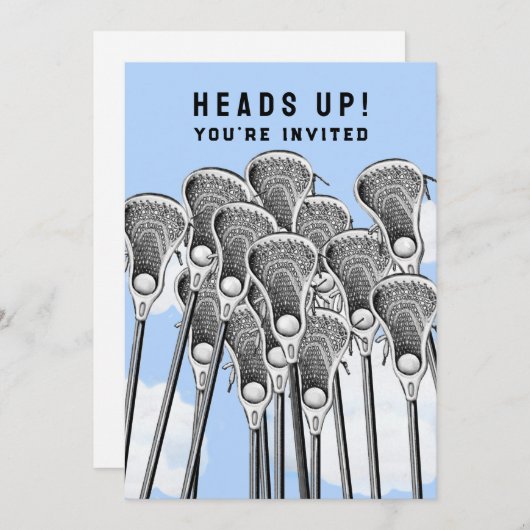 ラクロス パーティー チーム イベント 招待状 (正面/裏面)