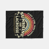 ラクロス。日差しとレースを愛する少女 フリースブランケット (正面(横))