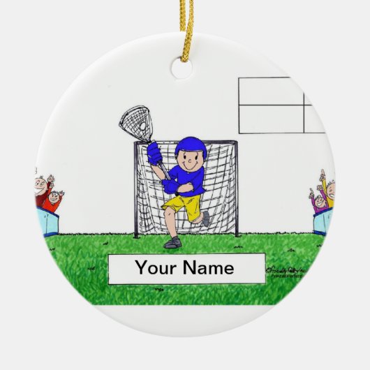 ラクロス – 男性 セラミックオーナメント (正面)