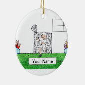 ラクロス、男性 – 空白の セラミックオーナメント (右)