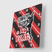 ラクロス、血、汗、恐怖なし スクエア壁時計 (傾斜)